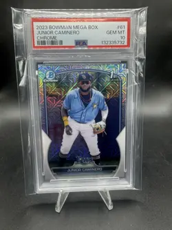 Junior Caminero 2023 Bowman Chrome Mega Box Mojo Refractor Card #BCP-61 PSA 10 - Image 1