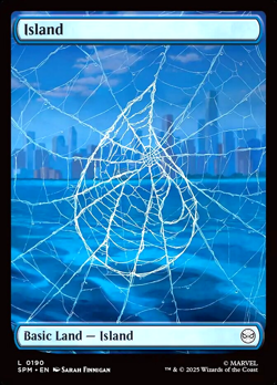 MTG Island 190 Foil Full Art Land Marvel Spider-Man - Image 1