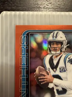 Topps Chrome 2025 Bryce Young 🍊 TRUE Orange Refractor /25 ON CARD Auto Panthers - Image 2