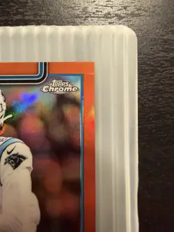 Topps Chrome 2025 Bryce Young 🍊 TRUE Orange Refractor /25 ON CARD Auto Panthers - Image 3