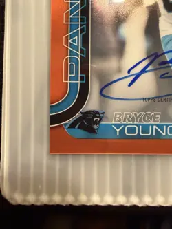 Topps Chrome 2025 Bryce Young 🍊 TRUE Orange Refractor /25 ON CARD Auto Panthers - Image 4