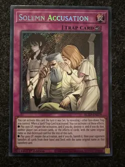 Solemn Accusation - YuGiOh BLZD-EN079 1st Ed Secret Rare NM - Image 1