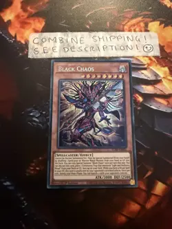 Black Chaos CORI-EN001 Secret Rare YuGiOh Card NM - Pack Fresh See Description! - Image 1
