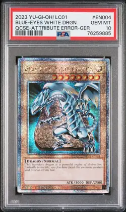 PSA10 Blue Eyes White Dragon EN004 25th Quarter Century Secret Rare Yugioh GER - Image 1