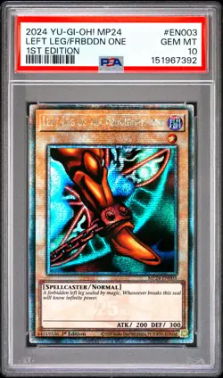 2024 Yu-Gi-Oh! 1st Edition MP24-EN003 Left Leg of the Forbidden One PSA 10 7392 - Image 1