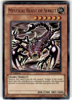 YuGiOh Mystical Beast of Serket SDMA-EN037 Ultra Rare 1st Edition - Image 1