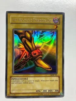 Yugioh Left Leg Of The Forbidden One LOB-121 Ultra Rare MISPRINT Foil Shift LP - Image 1