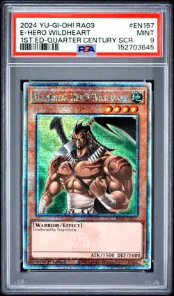 2024 YU-GI-OH! Ra03-EN157 ELEMENTAL HERO WILDHEART QSCR PSA 9 - Image 3