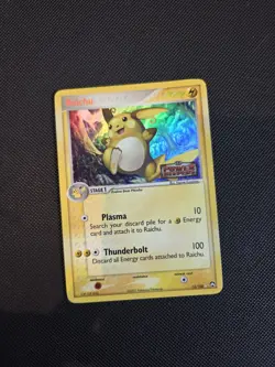 Pokemon TCG Raichu Holo EX Power Keepers Card 12/108 Small Crease - Image 1