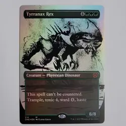 MTG Tyrranax Rex FOIL ONE Mythic Green EN 314 Showcase NM - Image 1