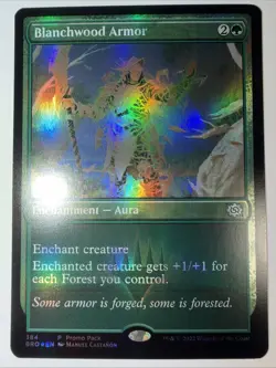 MTG Blanchwood Armor (384) *Foil* Promo Pack Excl. Brothers' War MT/NM Free Ship - Image 1