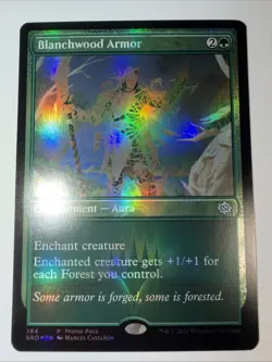 MTG Blanchwood Armor (384) *Foil* Promo Pack Excl. Brothers' War MT/NM Free Ship - Image 2