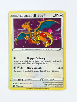 Special Delivery Bidoof SWSH177 Black Star Promo Pokemon Card! RARE LP / NM - Image 2