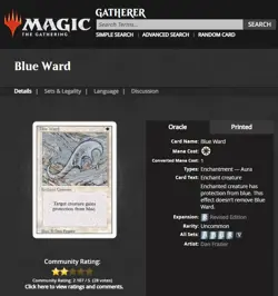 1994 MtG Magic the Gathering Revised Blue Ward Vintage PSA 10 Gem Mint POP 14 - Image 4
