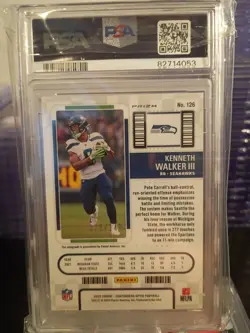 KENNETH WALKER 2022 CONTENDERS OPTIC RED AUTO /149 PSA 9 SUPER BOWL MVP 🏆🔥 - Image 2