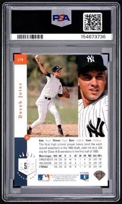 1993 SP Derek Jeter Foil Rookie #279 PSA 5 EX - Image 2