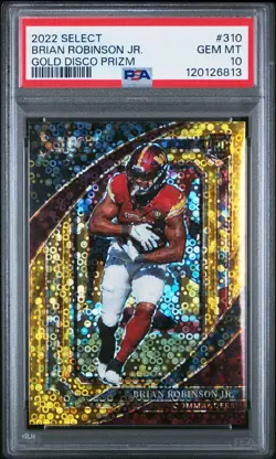 2022 PANINI SELECT GOLD DISCO PRIZM #310 BRIAN ROBINSON JR. 10/10 PSA 10 - Image 1