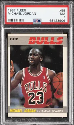 1987 FLEER #59 MICHAEL JORDAN PSA 7 - Image 1
