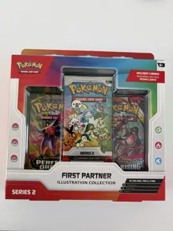 Pokemon TCG First Partner Illustration Collection Series 2 Promo w/ 3 Packs - Image 1