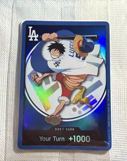 Bandai One Piece Card Game Don!! LA Dodger Promo Foil Monkey D. Luffy English - Image 1