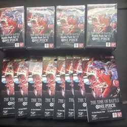 One Piece Double Pack - The Time of Battle Lot Of 4 + 8 OP-16 Packs Sleeved 🔥🔥 - Image 1