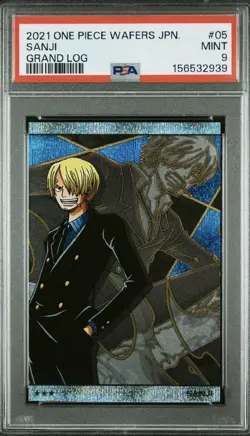 PSA 9 2021 ONE PIECE WAFERS JAPANESE GRAND LOG 05 SANJI - Image 2