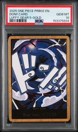 One Piece - Premium Booster Vol.2 - Gear 5 Monkey.D.Luffy Gold DON!! PSA 10 - Image 1