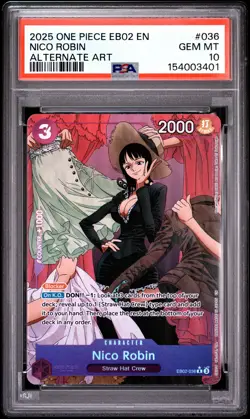 2025 ONE PIECE EB02-EXTRA BOOSTER -ANIME 25TH COLLECTION- #036 NICO ROBIN PSA 10 - Image 1