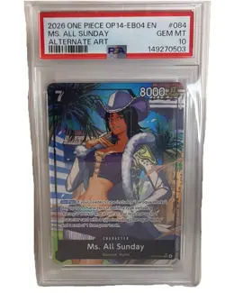 2026 ONE PIECE THE AZURE SEA'S SEVEN ALTERNATE ART #084 MS. ALL SUNDAY PSA 10 - Image 1