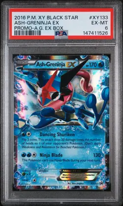 2016 POKEMON XY BLACK STAR PROMO ASH-GRENINJA EX BOX ASH-GRENINJA EX PSA 6 - Image 1