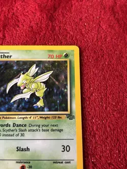 Scyther 10/64 Jungle Holo Wotc Pokemon Card 1999 Played - Image 2