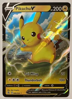 Pokemon TCG Fusion Strike - Pikachu V - Full Art Holo Ultra Rare - 086/264 - NM - Image 1