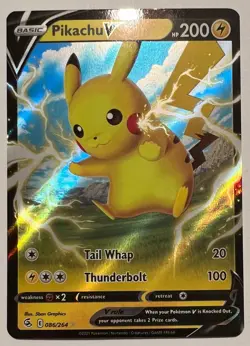 Pokemon TCG Fusion Strike - Pikachu V - Full Art Holo Ultra Rare - 086/264 - NM - Image 2