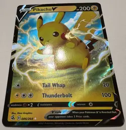 Pokemon TCG Fusion Strike - Pikachu V - Full Art Holo Ultra Rare - 086/264 - NM - Image 3