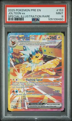 2025 POKEMON PRE EN-PRISMATIC EVOLUTIONS #153 JOLTEON EX PSA 9 - Image 1