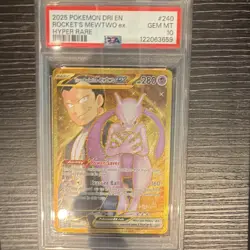Pokemon 2025 Destined Rivals Team Rocket's Mewtwo ex 240/182 Holo PSA 10 - Image 1