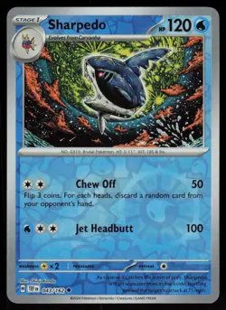 Sharpedo 043/162 Uncommon Temporal Forces Pokemon Reverse Holo Near Mint - Image 1