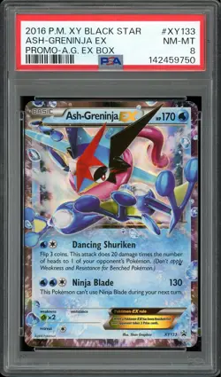 Pokemon Ash-Greninja EX Black Star Promo A.G. EX Box #XY133 PSA 8 - Image 1
