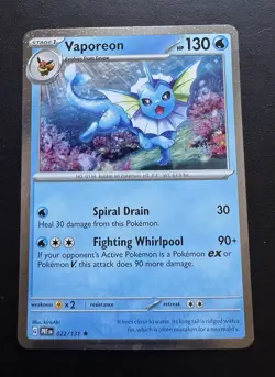 Vaporeon 022/131 Cosmo Holo Promo Prismatic Evolutions Costco Tin Pokemon TCG NM - Image 1