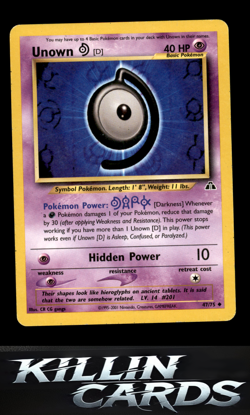 Unown [D] 47/75 Pokemon Uncommon Neo Discovery Card NM - Image 1