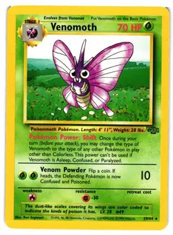 Pokemon TCG Venomoth 29/64 Rare Jungle Unlimited DMG - Image 1