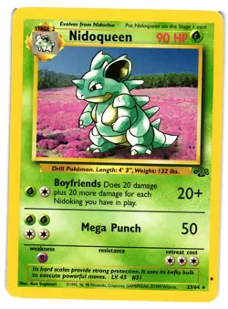 Pokemon TCG Nidoqueen 23/64 Jungle Non-Holo Rare HP - Image 1