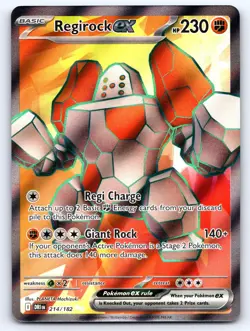 Regirock ex 214/182 Ultra Rare Destined Rivals Pokemon Holo Near Mint - Image 1