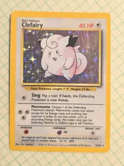 Clefairy 5/102 Unlimited Base Set Holo HP Rare WOTC Pokemon TCG Vintage Single - Image 1