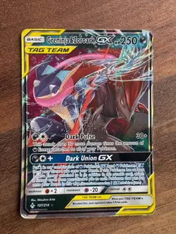 Pokemon Card: Greninja & Zoroark GX Basic Tag Team Holo HP 250 Card - Image 1