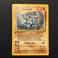 Machamp 8/102 Base Set 1st Edition Pokemon English Holofoil Wotc Era 1999 - Image 1