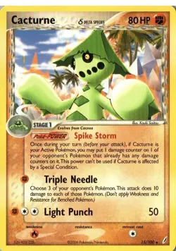 Pokemon TCG EX Crystal Guardians Cacturne 15/100 NM - Image 1