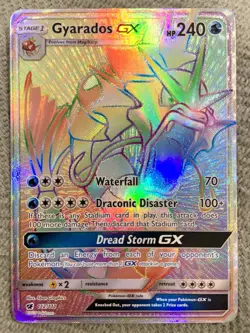 Pokemon Gyarados GX 112/111 Rainbow Secret Rare Full Art Crimson Invasion NM - Image 1