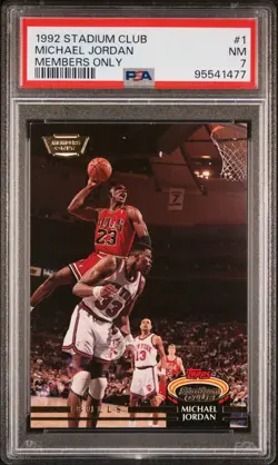 1992-93 Topps Stadium Club Michael Jordan Members Only #1 PSA 7 - Image 1