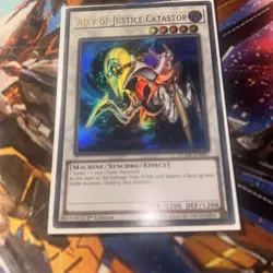 YUGIOH TCG ALLY OF JUSTICE CATASTOR DUDE-EN007 ULTRA 1ST EDITION NM - Image 1